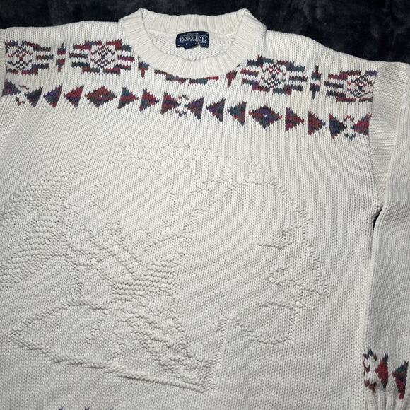 Vintage Lands End Sweater Mens Size M Indian Buffalo Southwest Native Knit USA - Picture 4 of 8